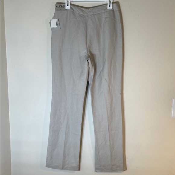 NWT. KASPER AUDREY Classic Linen Blend Side Zip Double Layer Pants. 8. - Picture 8 of 13